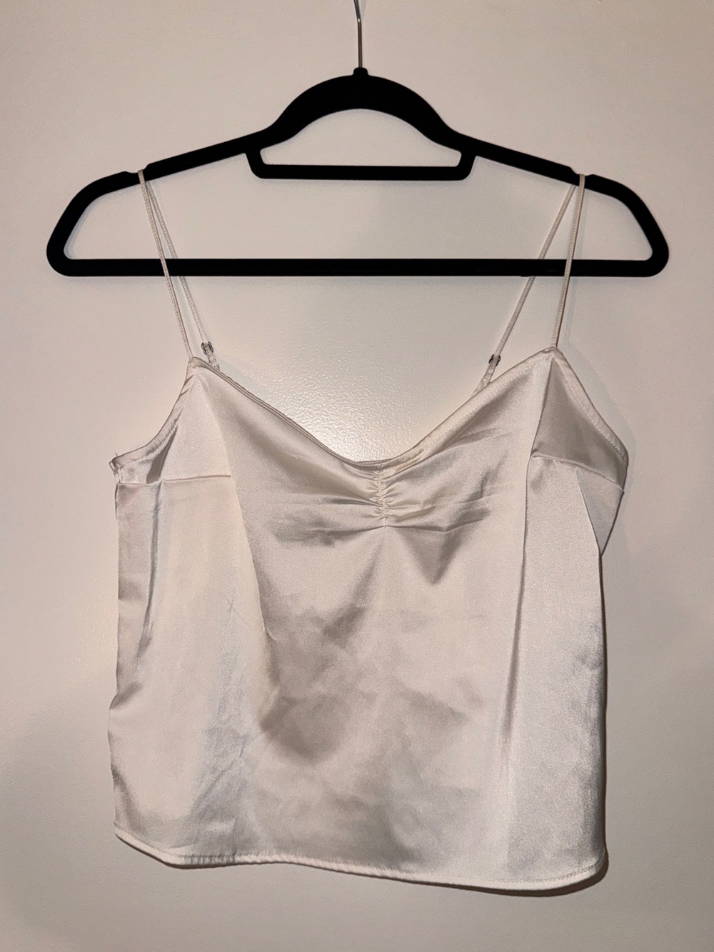 Abercrombie & Fitch Cream Satin Spaghetti-Strap Cami